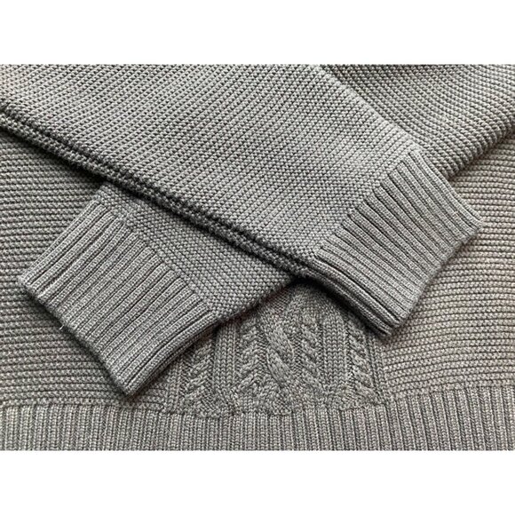 Calvin Klein Fisherman Cable Knit Sweater Men XL Chunky V Neck Black Pullover - Picture 7 of 11